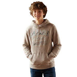 American Eagle Outfitters Brown Tan Hoodie Sweatshirt 1977 Logo Cotton